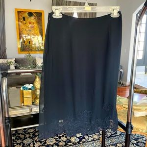 Silk black lace skirt size small